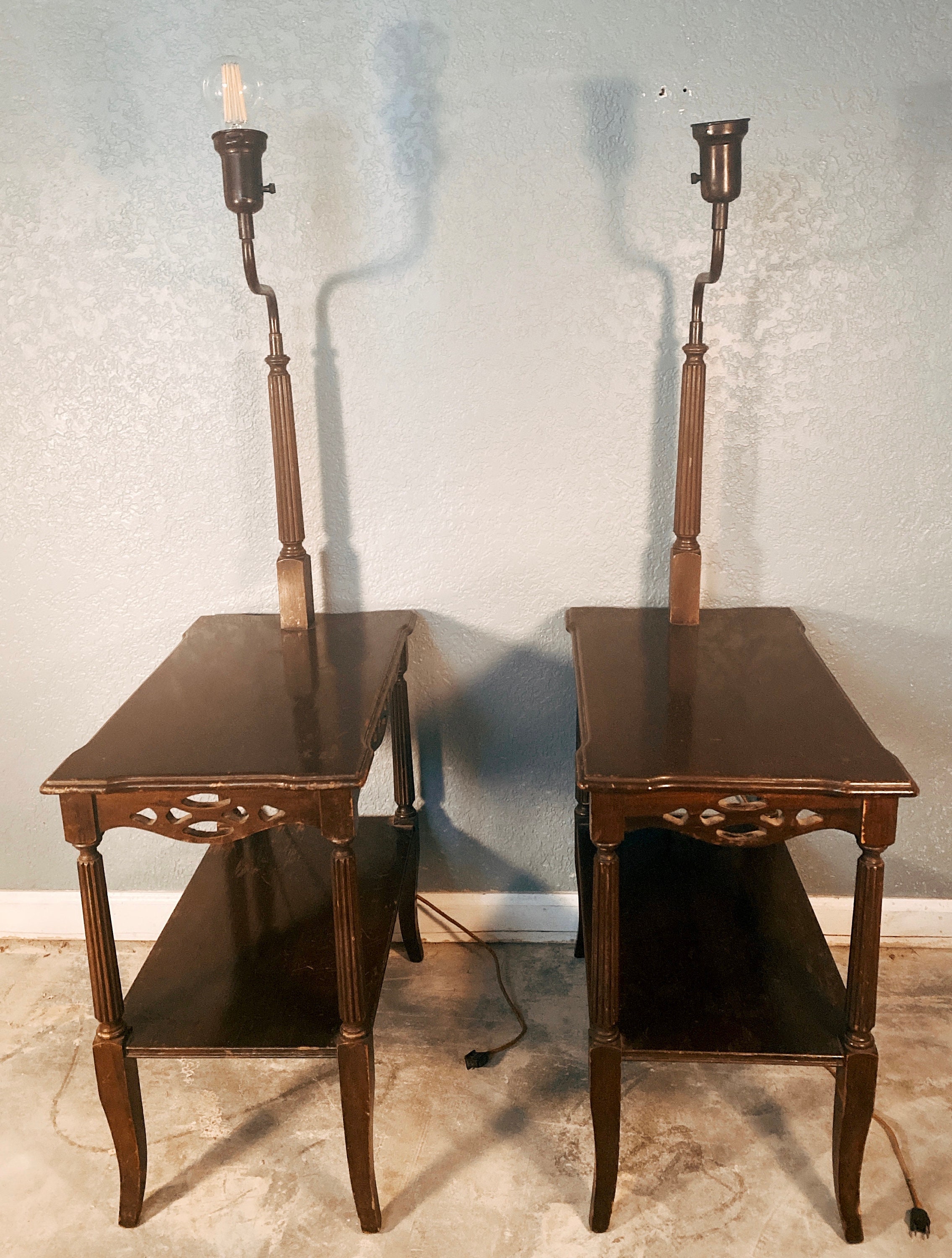 Pair of MidCentury Swing Arm Lamp End Tables 2 Etsy
