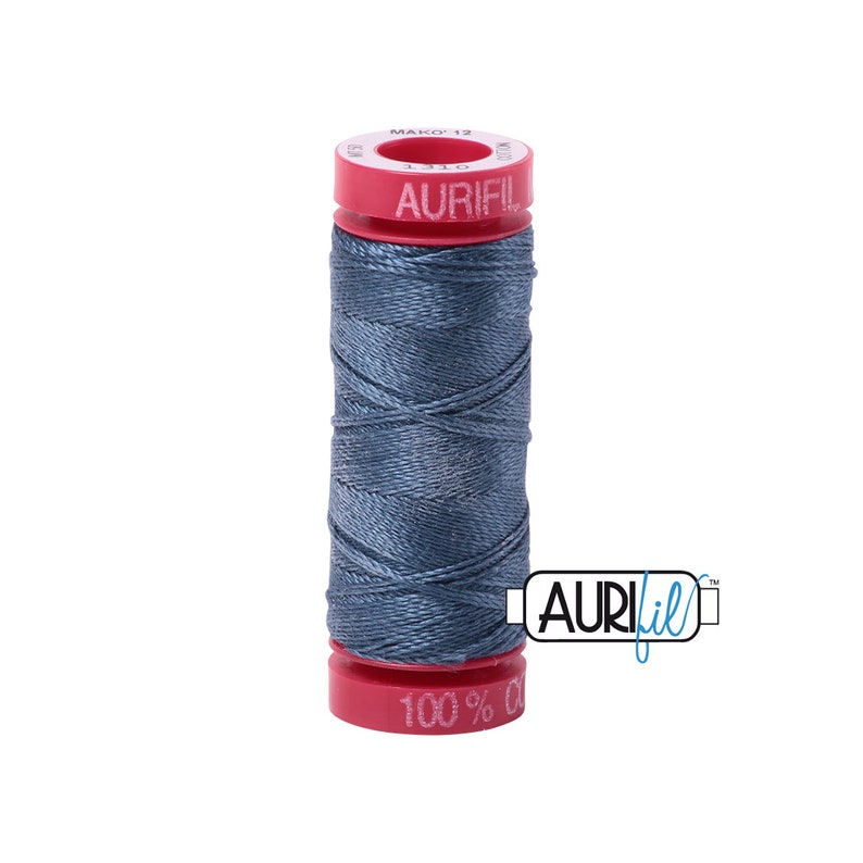 Aurifil Thread 1310 - 12wt Small Spool Medium Blue Grey