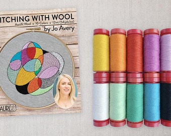 Stitching with Wool Thread Set | Jo Avery | JA12SW10 | Aurifil Thread