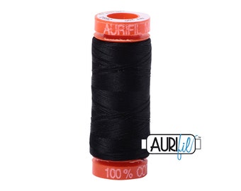 Black (2692) 50wt Small Spool | Aurifil Thread