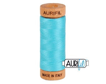Bright Turquoise (5005) 80wt Small Spool | Aurifil Thread