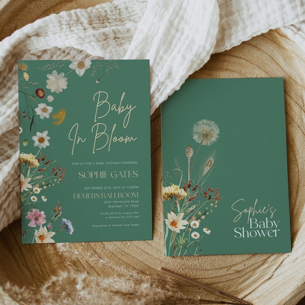 Baby in Bloom Invitation Etsy