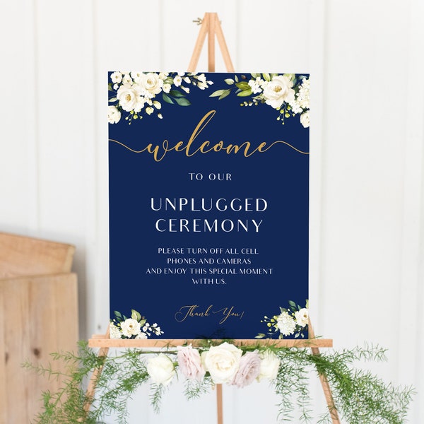 Unplugged ceremony sign, Unplugged wedding sign, Wedding signs  #NG020LWT
