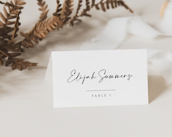 Place cards template, Minimalist wedding place template, Name cards, Modern and elegant wedding name cards #Morea