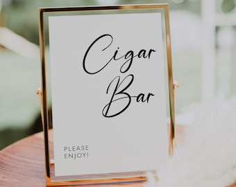 Cigar bar sign, Cigar bar template, Modern minimal wedding sign, Wedding cigar bar sign, Printable wedding sign #LWTBoho