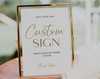 Gold wedding sign, Gold sign template, Wedding sign gold, Custom sign template | GOLDY