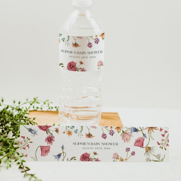 Bottle label template, Floral bottle label, Bottle wrap template #Viona