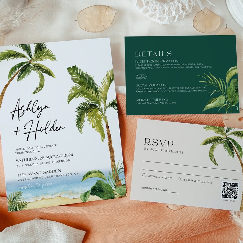 Beach Wedding Invitation - Etsy