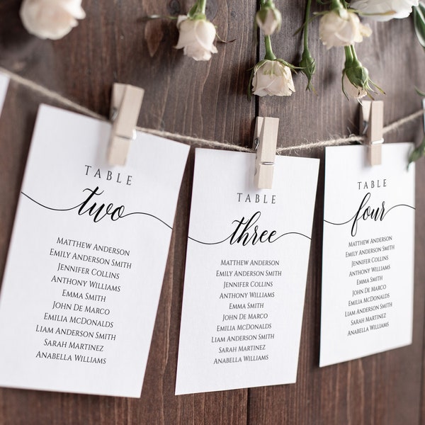 Seating cards, Wedding hanging seating chart cards #SCR020LWT