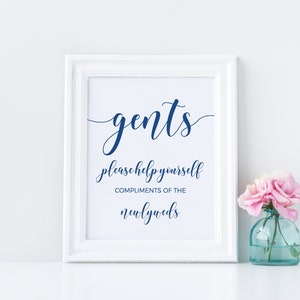 Gentlemen Wedding Bathroom Sign, Wedding Signs, Gents Wedding Sign ...