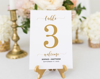 Gold Table Numbers - Etsy