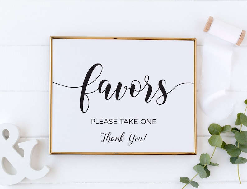 Favors Sign Printable Minimalist Wedding Sign Template - Etsy