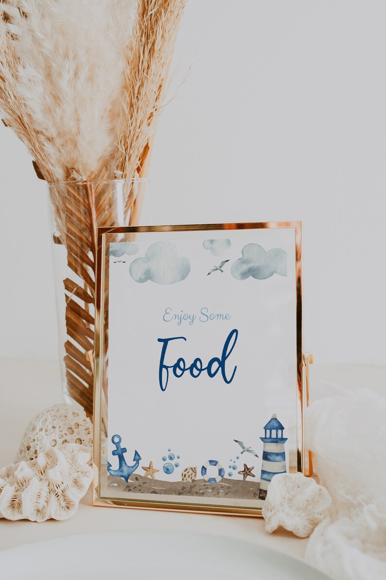 Printable Food Sign Nautical Baby Shower Sign Nautical Baby Etsy