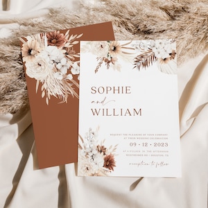 boho wedding invitation set