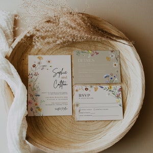 boho floral wedding invitation