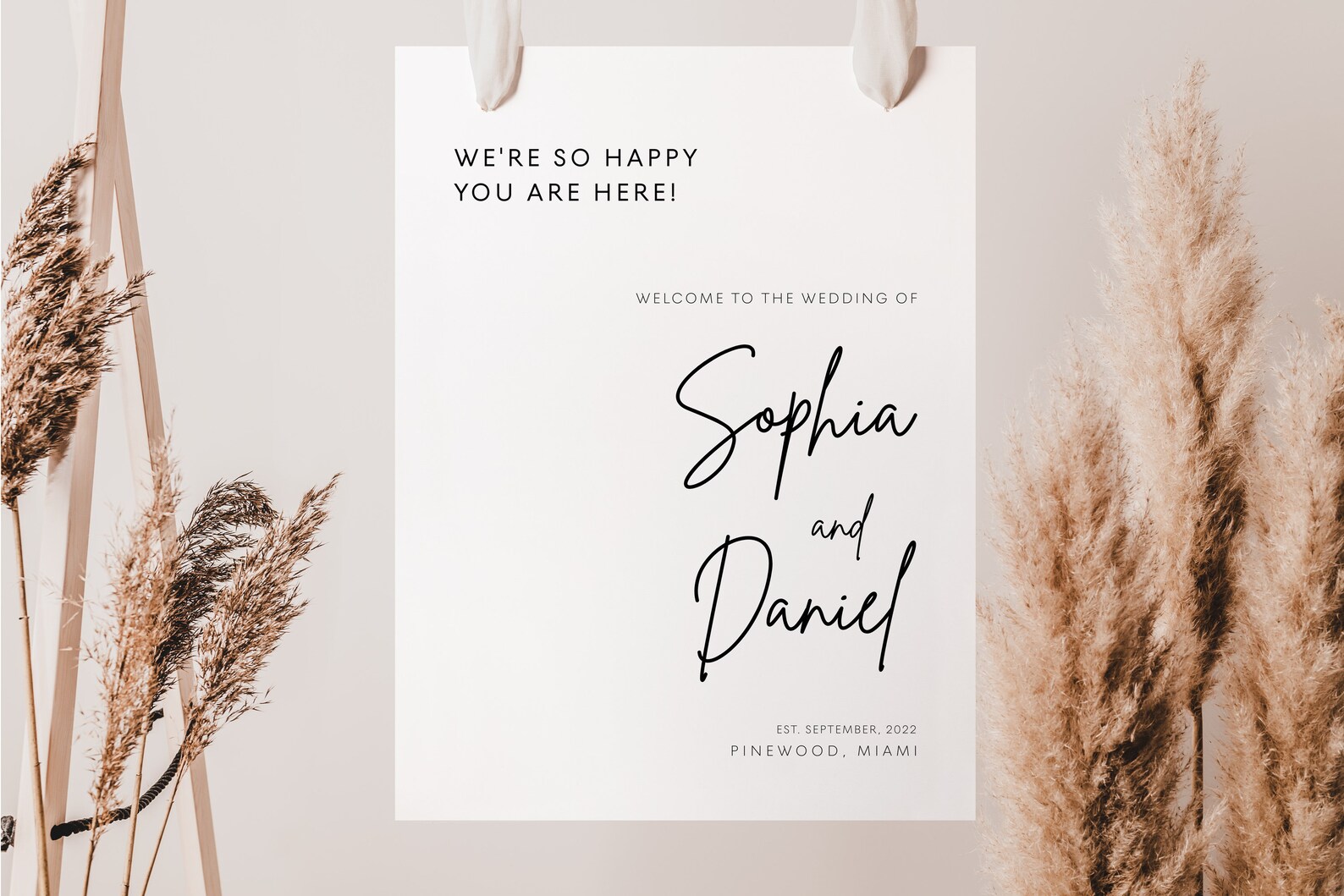 Welcome Sign Template Boho Wedding Welcome Sign Instant - Etsy