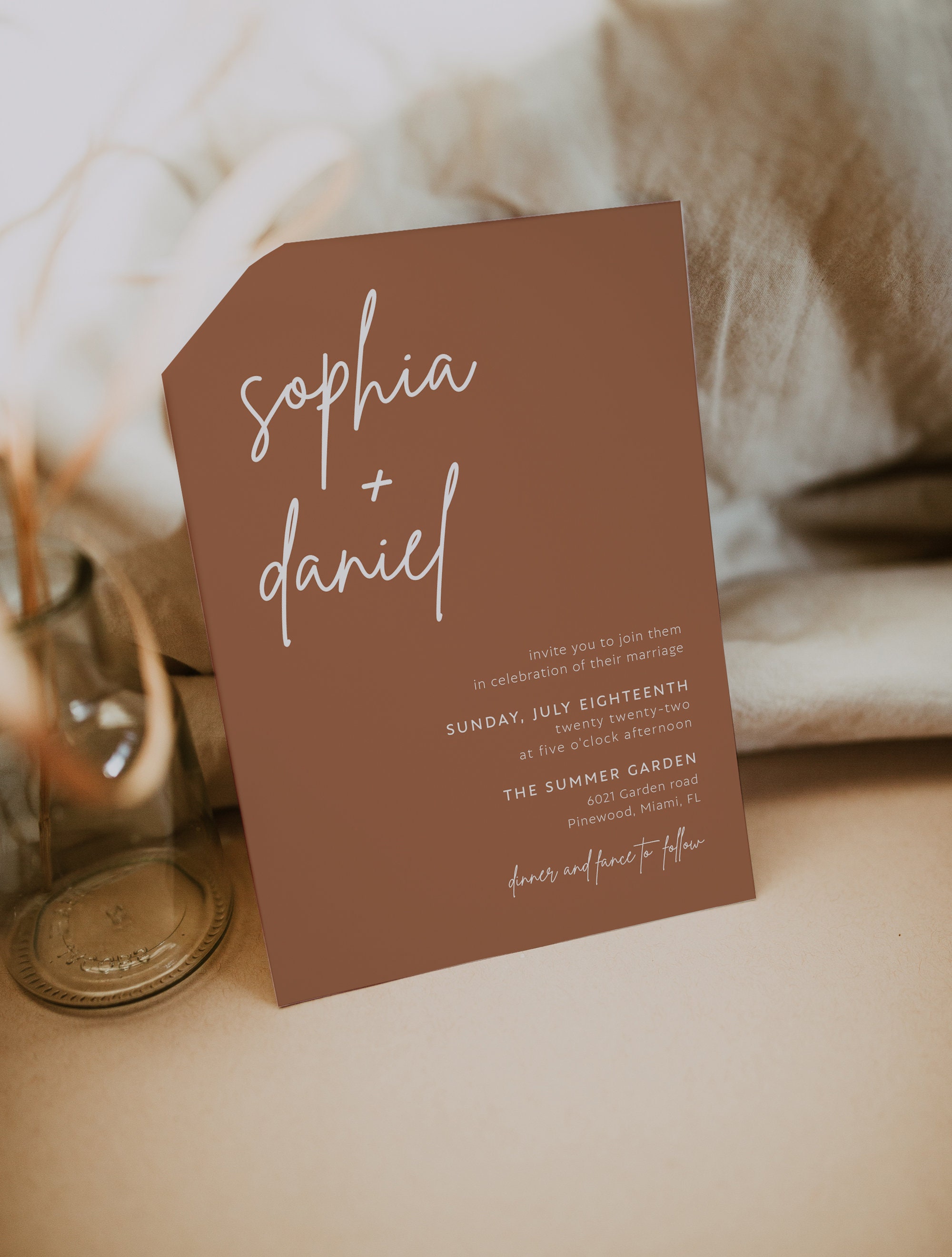 Boho Wedding Invitation Terracotta Wedding Invitation Burnt - Etsy ...