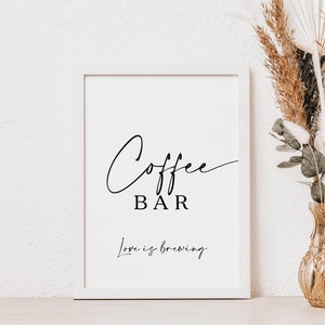 Coffee Bar Sign, Coffee Bar Printable, Modern and Elegant Wedding ...