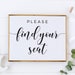 Find Your Seat Sign Printable Wedding Seating Sign - Etsy