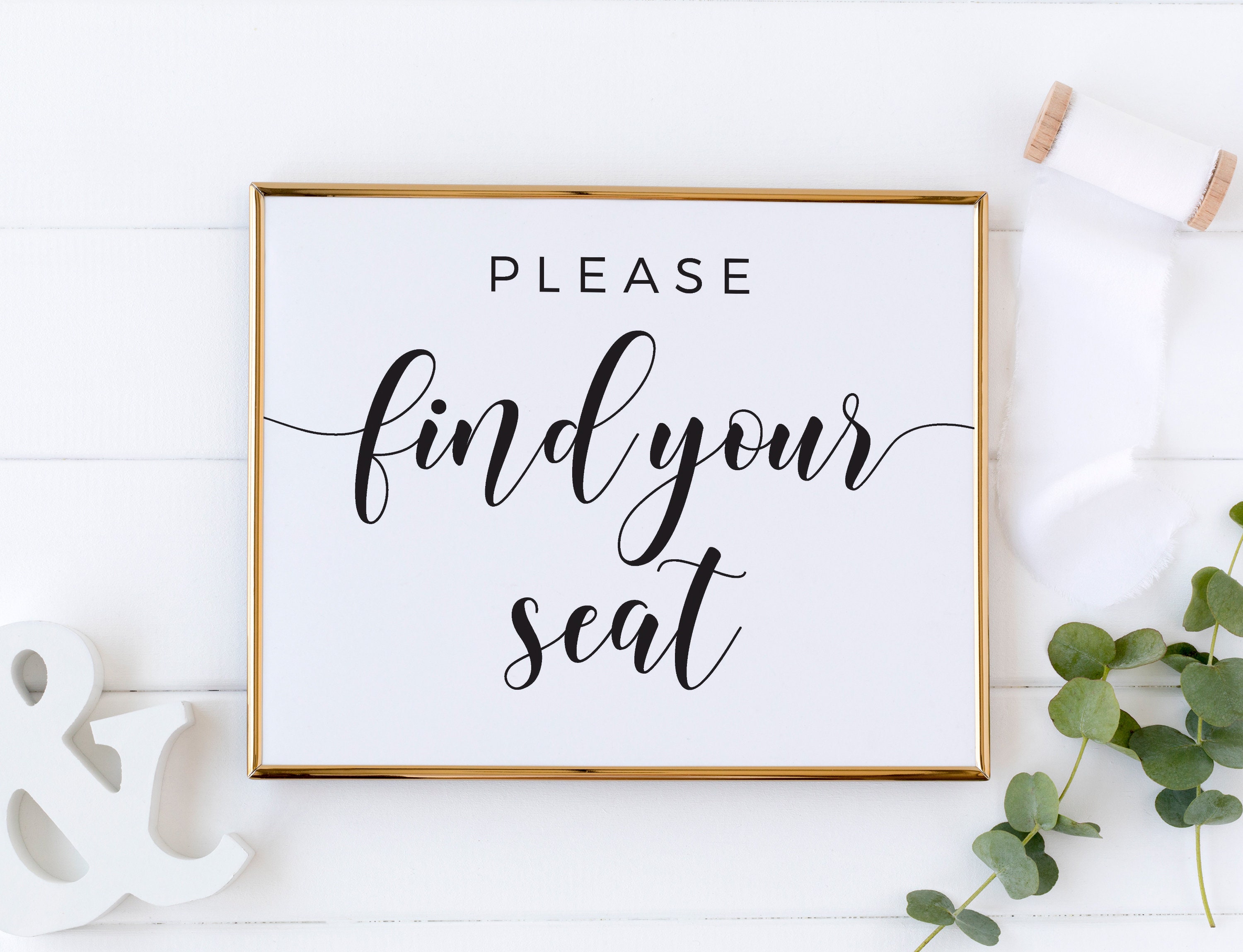 Find Your Seat Sign Printable Wedding Seating Sign - Etsy