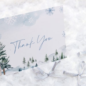 Winter Wonderland Thank You Card Thank You Card Template - Etsy