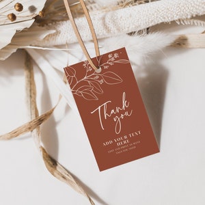 Terracotta Beige Favor Tags, Thank You Tag Template, Gift Tag Template ...
