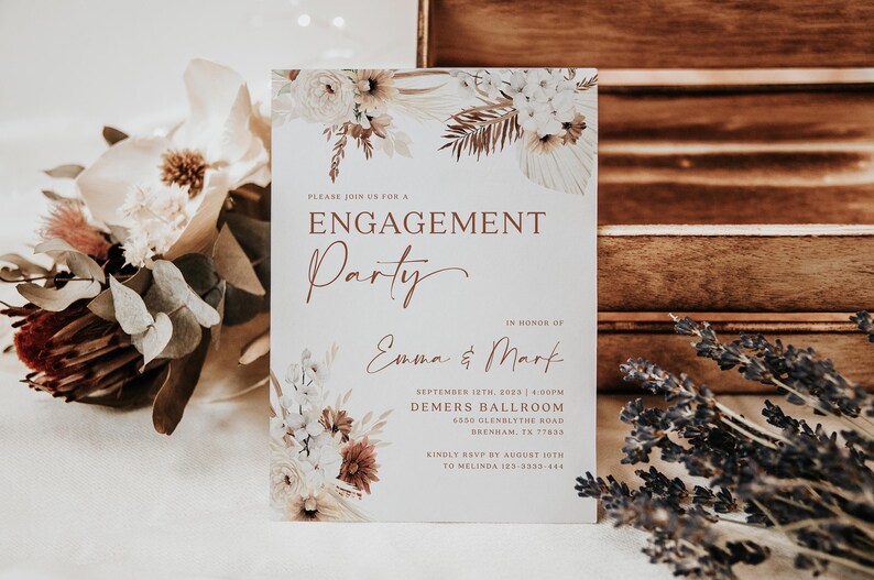 Engagement Invitation Engagement Party Invitation Boho Etsy