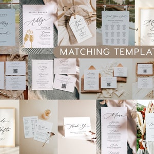 Wedding invitation template, Elegant minimalist wedding invitation set, gold invitation wedding aestheticlwt image 7