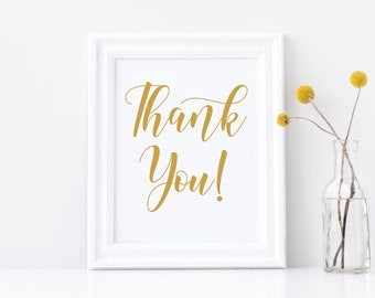 Thank you sign, Wedding thank you sign, Thank you sign printable, Wedding sign #GOLD20WED