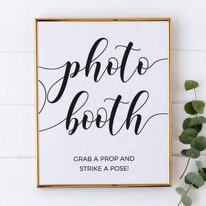 Photo Booth Wedding Sign, Photo Booth Sign Printable BLCK20WED - Etsy