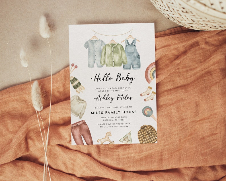 baby shower invitation hello baby