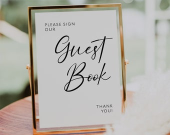 Guest book sign, Wedding guest book, Modern minimal wedding sign, Printable wedding sign #LWTBoho