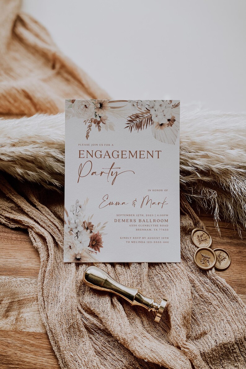 Engagement Invitation Engagement Party Invitation Boho Etsy