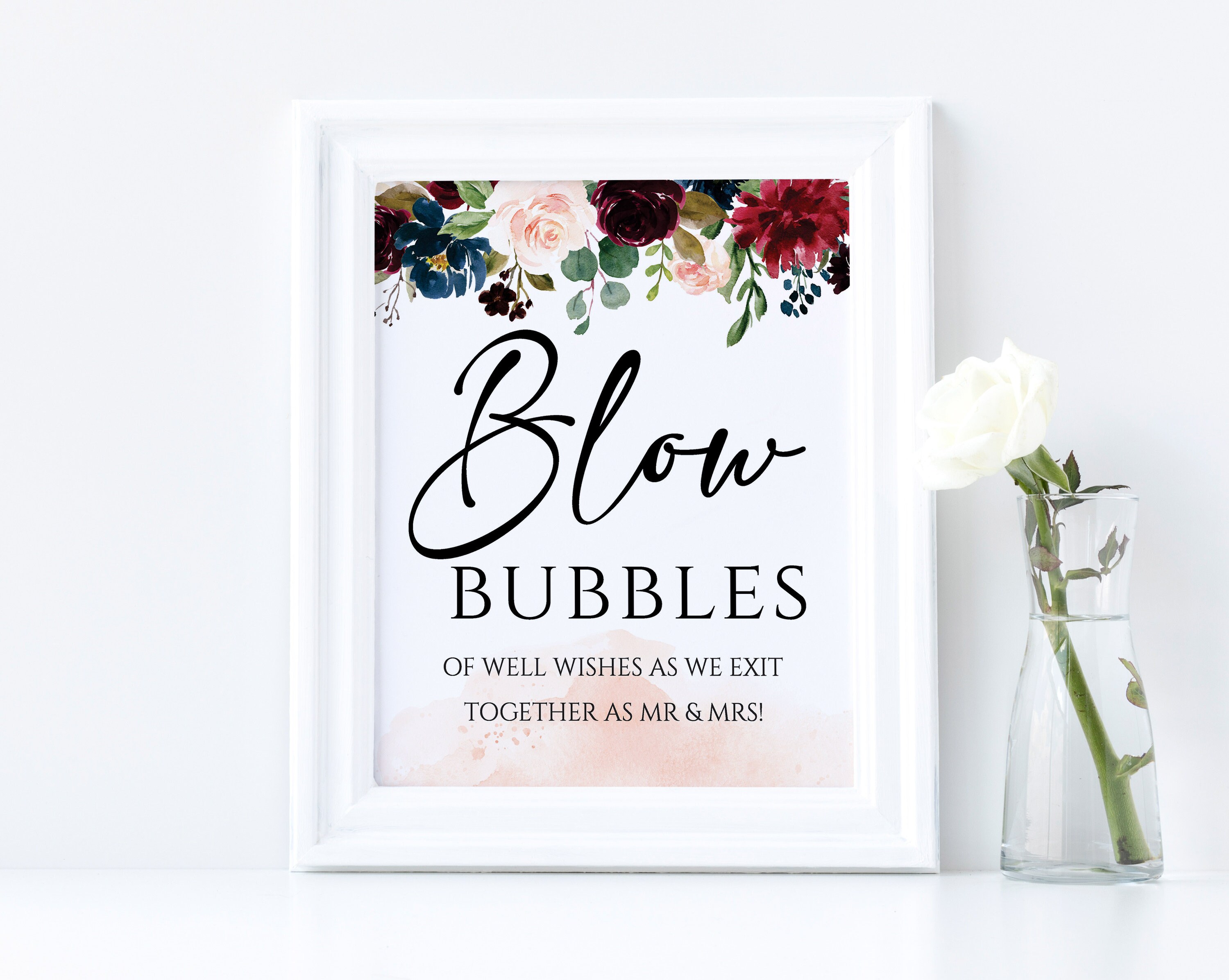 Blow Bubbles of Well Wishes Sign Wedding Bubbles Sign Etsy