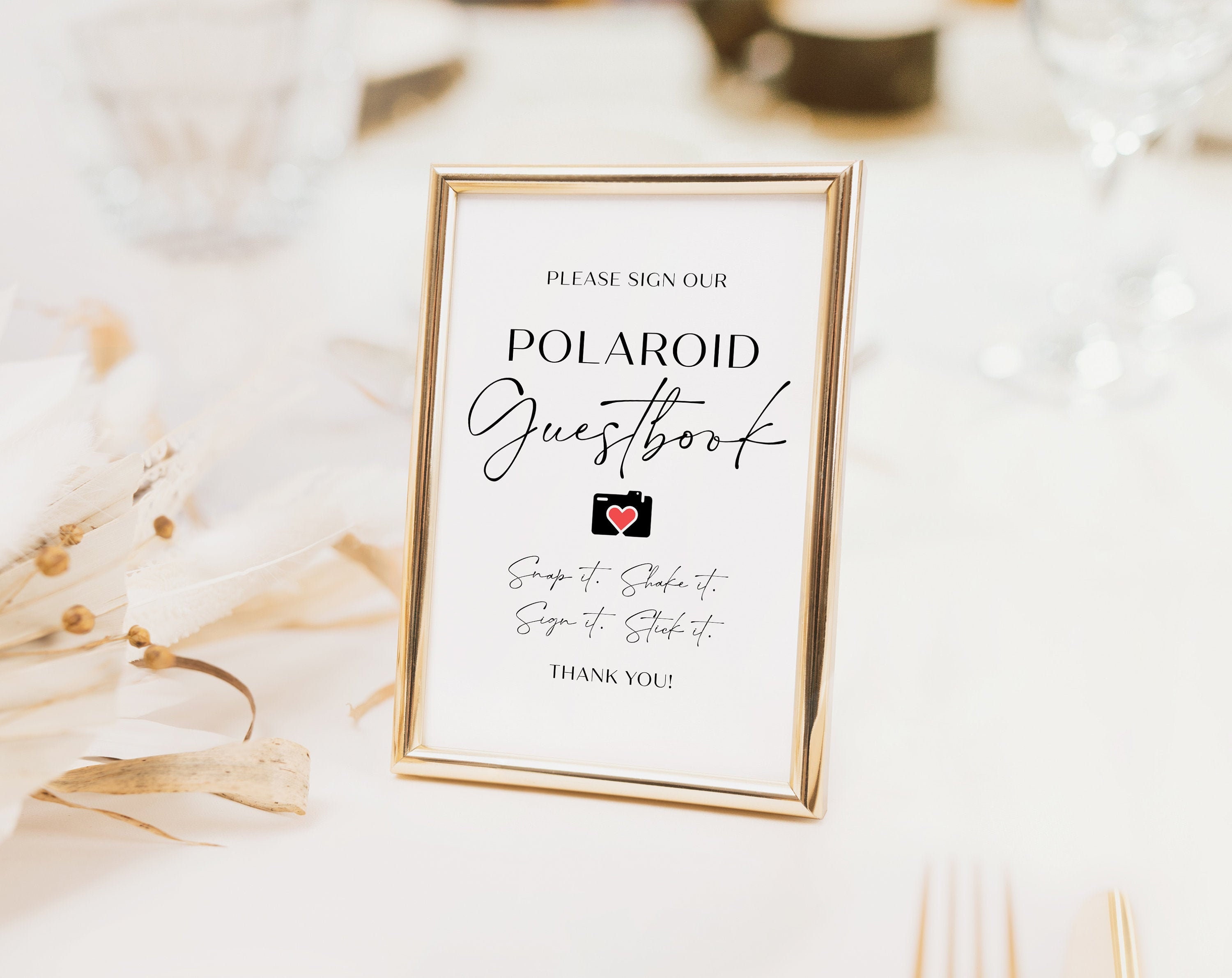 ISA Polaroid Guest Book Sign, Wedding Photo Guestbook Sign, Photo Guestbook  Printable, Polaroid Guestbook Sign Template, 5x7 8x10 11x14 