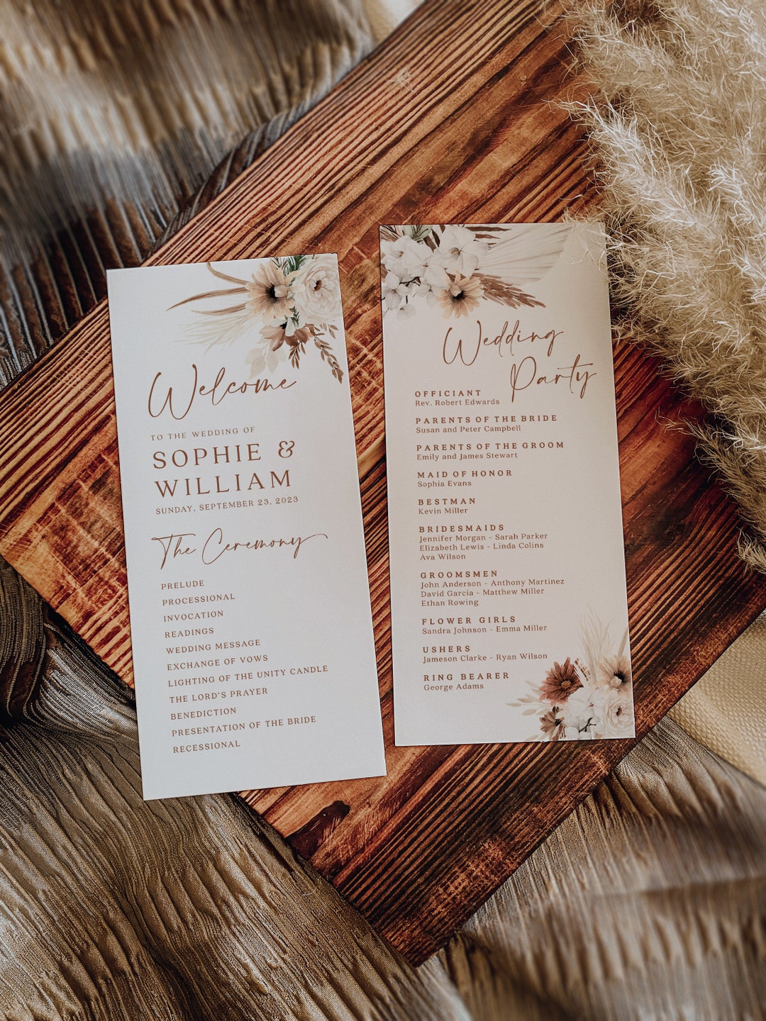 Wedding Program Template, Church Wedding Program Template, Church