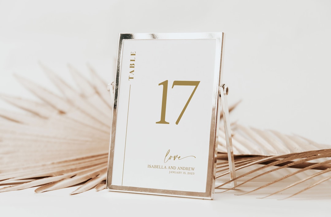 Gold Table Numbers Elegant Table Numbers Table Number Etsy