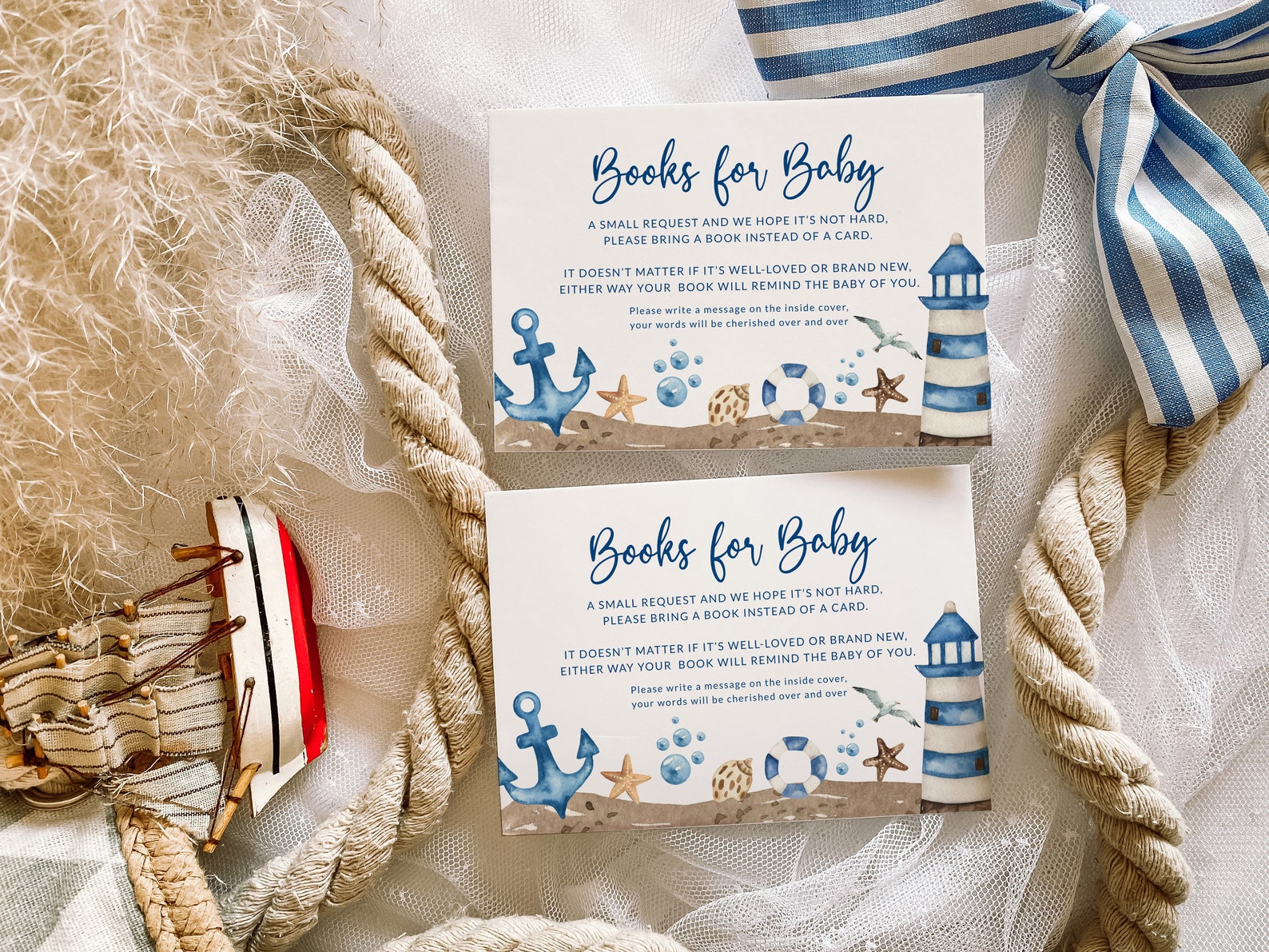 Books for Baby Cards Baby Shower Books Cards Nautical Baby Etsy