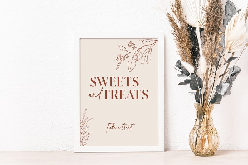 Sweets and Treats Sign Sweets Table Sign Floral Wedding Etsy