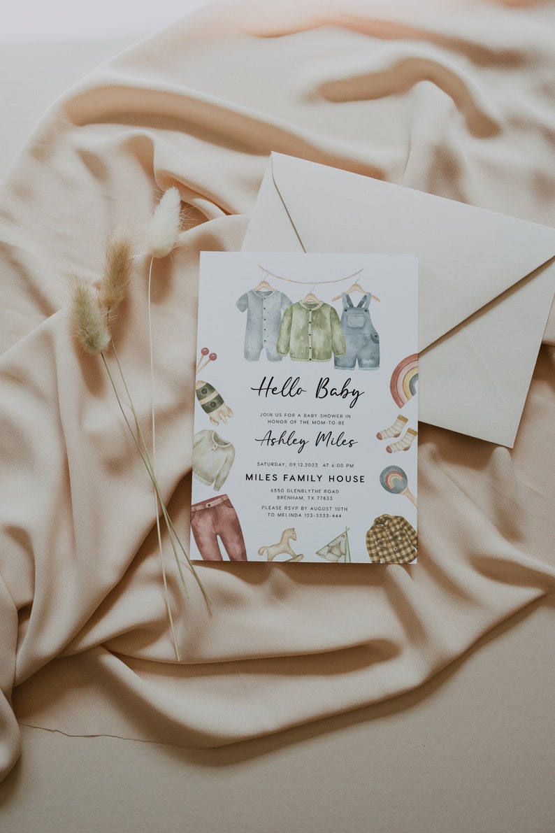 baby shower invitation hello baby