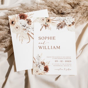 boho wedding invitation set