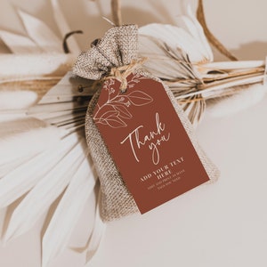 Terracotta Beige Favor Tags, Thank You Tag Template, Gift Tag Template ...