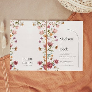 wildflower boho wedding invitation