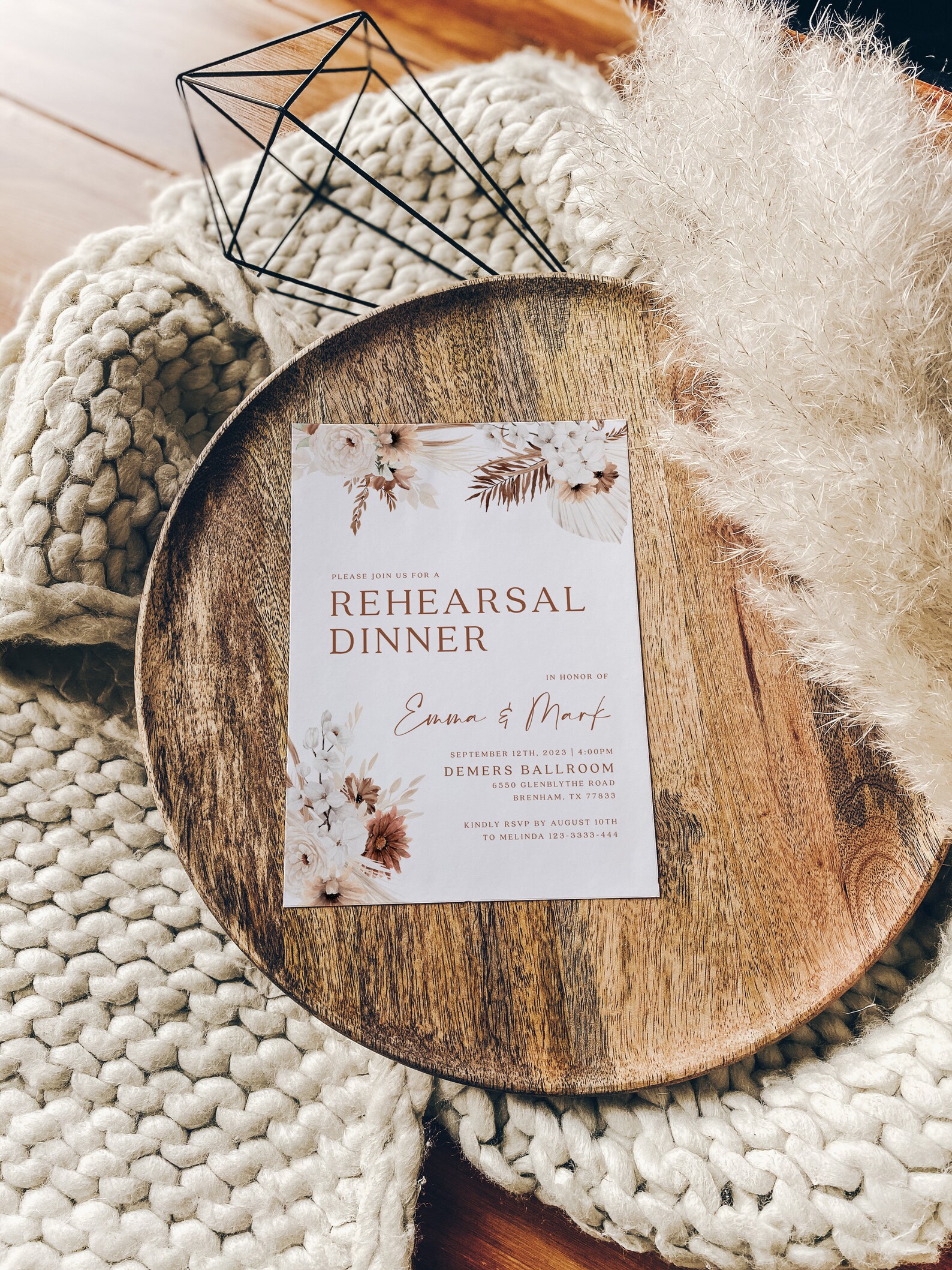 Wedding Rehearsal Invitation Wedding Rehearsal Template Boho Etsy