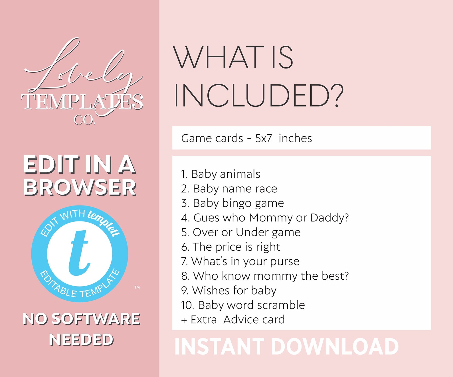 Baby Shower Games Games Bundle Printable Baby Shower Games Etsy