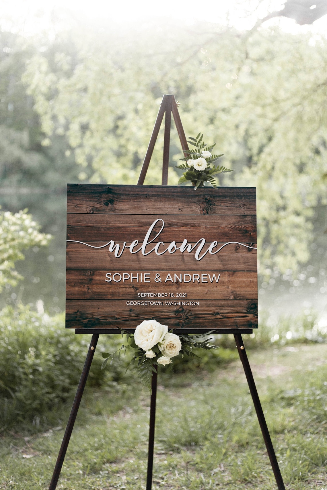 Wood Wedding Welcome Sign Wooden Welcome Sign Template | Etsy