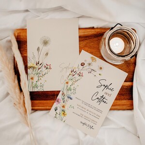 boho floral wedding invitation