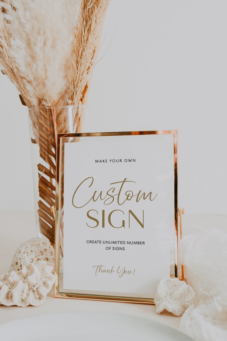 Gold Wedding Sign Gold Sign Template Wedding Sign Gold Etsy