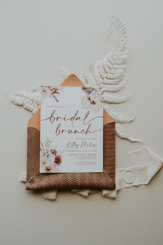 Bridal Brunch Invitation Bridal Brunch Template Boho