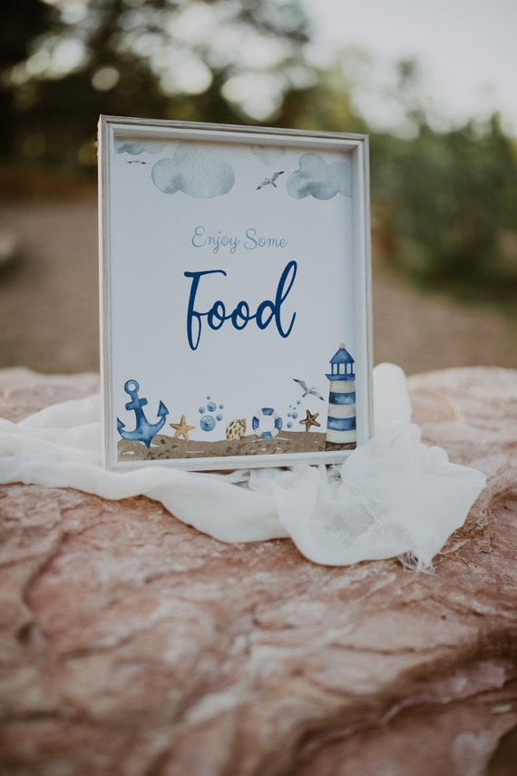 Printable Food Sign Nautical Baby Shower Sign Nautical Baby - Etsy